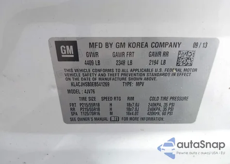2014 Buick Encore Premium from USA, damaged, VIN KL4CJHSB0EB541269